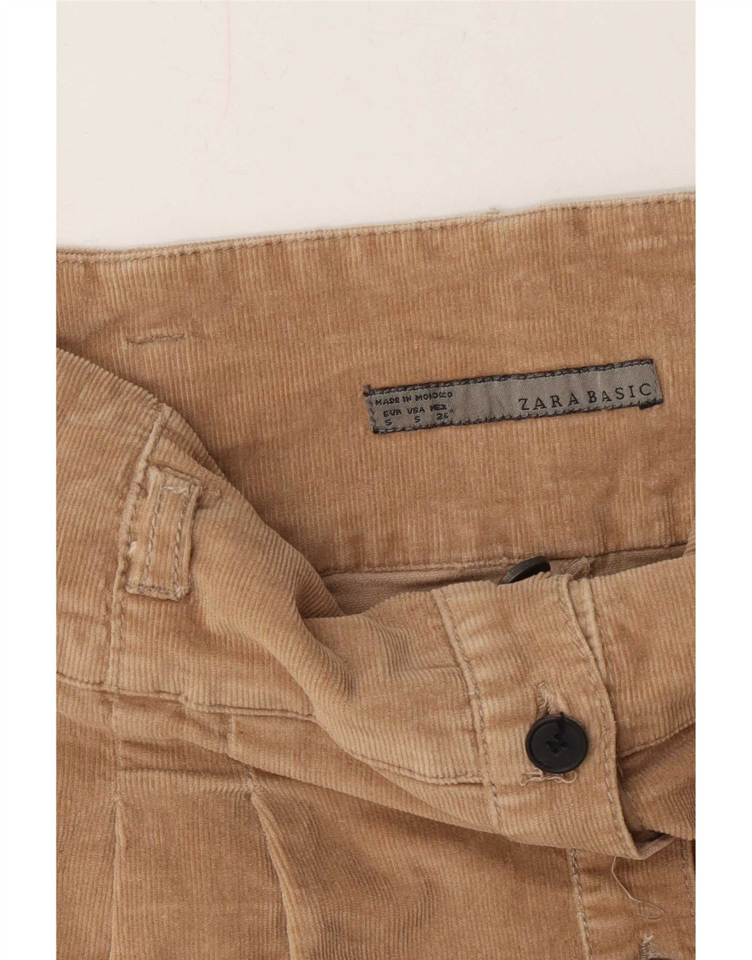 Zara Womens Corduroy Skirt Small W26 Beige