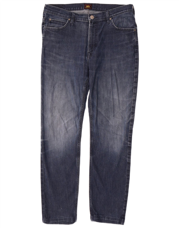 Lee Mens Rider Straight Jeans W34 L30 Blue Cotton