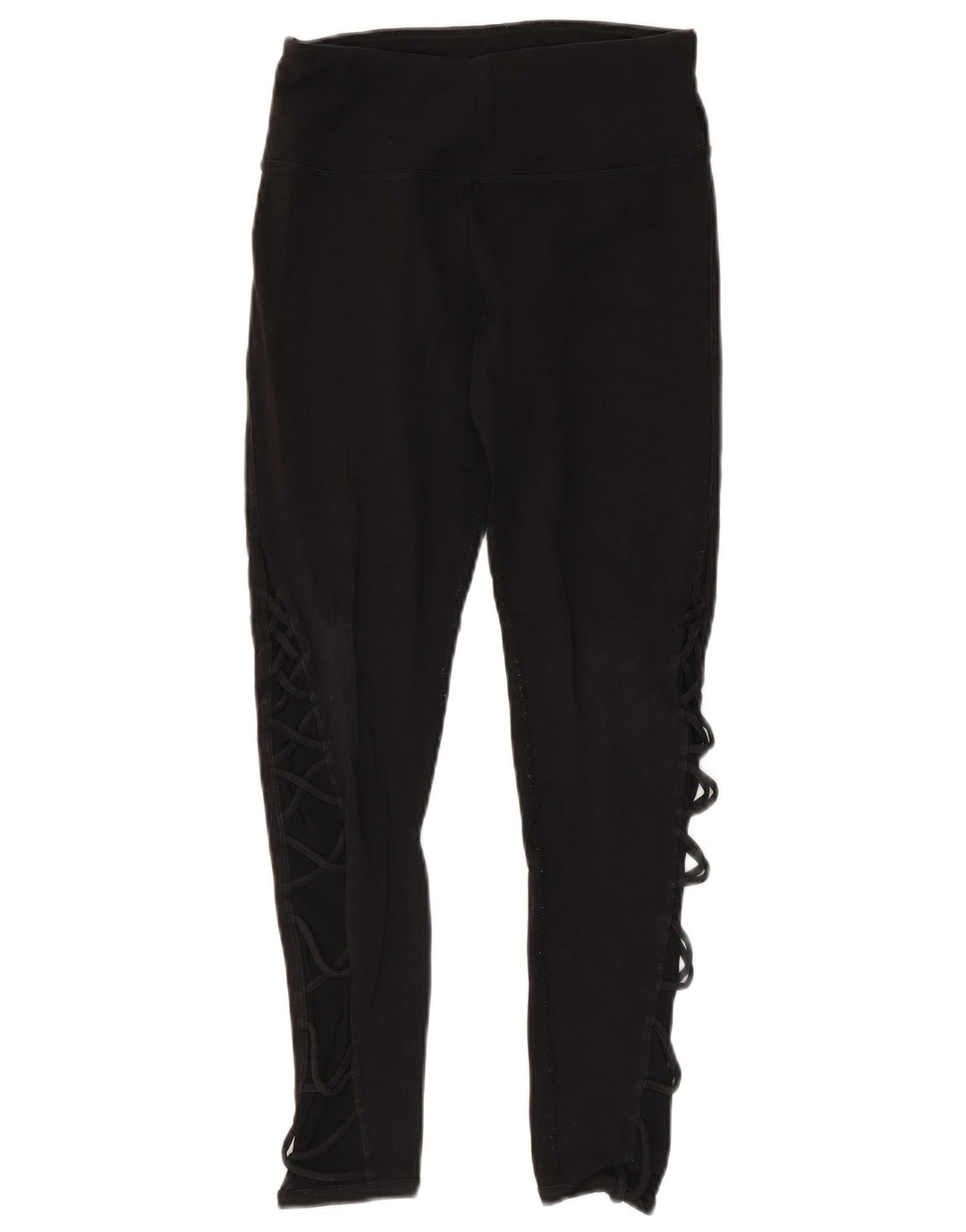 CALVIN KLEIN Womens Graphic Leggings UK 10 Small  Black Cotton