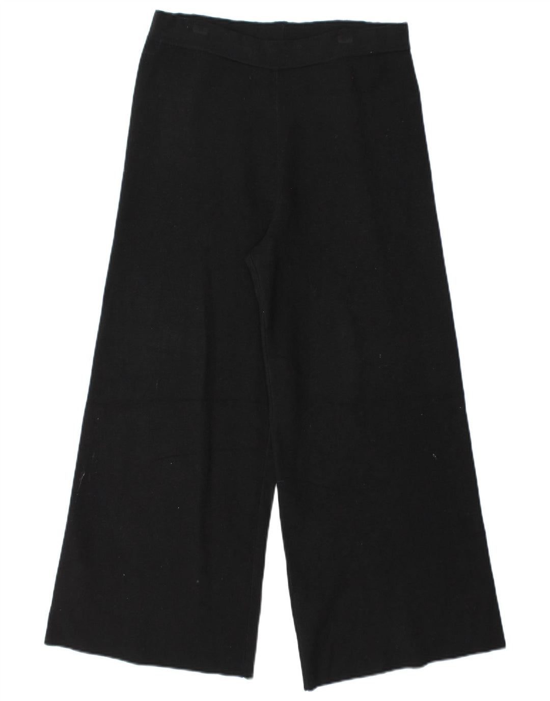 Massimo Dutti Womens Wide Leg Cropped Trousers Small W28 L25 Black