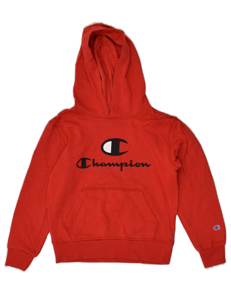 CHAMPION Boys Graphic Hoodie Jumper 6-7 Years Red Cotton | Vintage Champion | Thrift | Second-Hand Champion | Used Clothing | Messina Hembry 