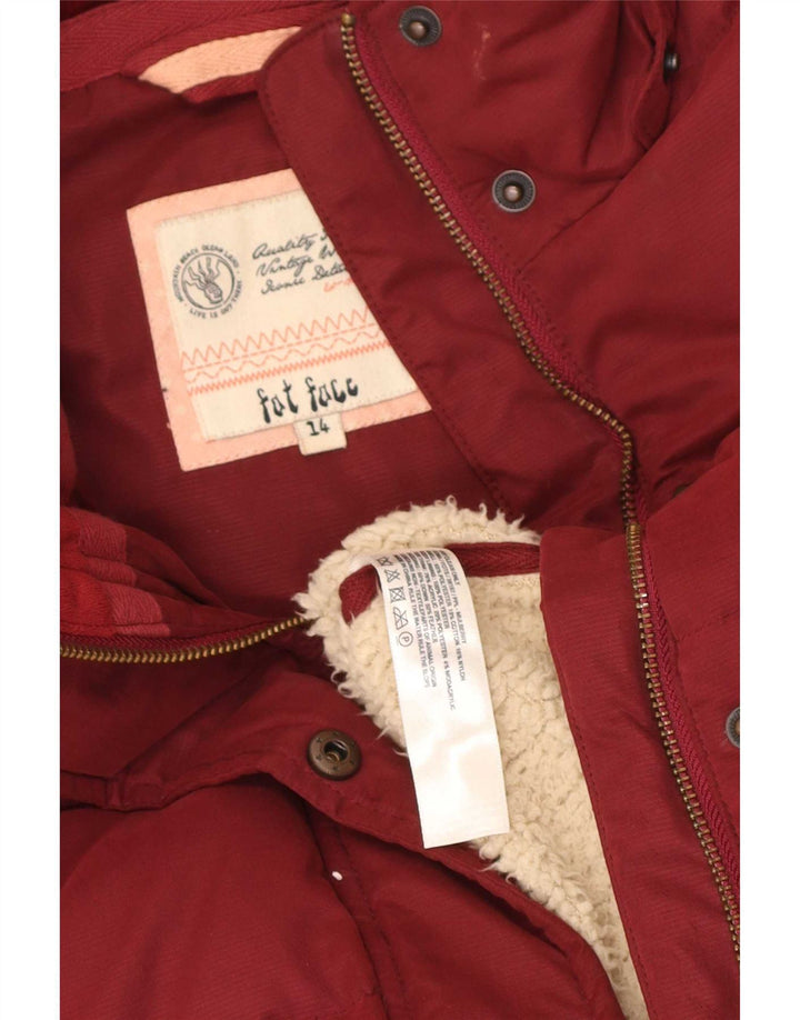 Fat Face Womens Padded Gilet UK 14 Large Maroon Polyester