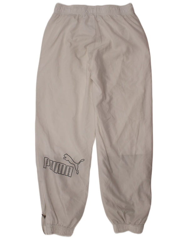 PUMA Boys Tracksuit Trousers Joggers 9-10 Years  White Polyester