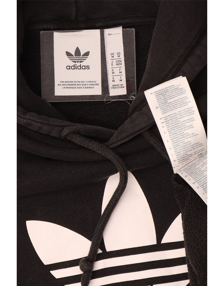 Adidas Mens Graphic Hoodie Jumper Medium Black Cotton