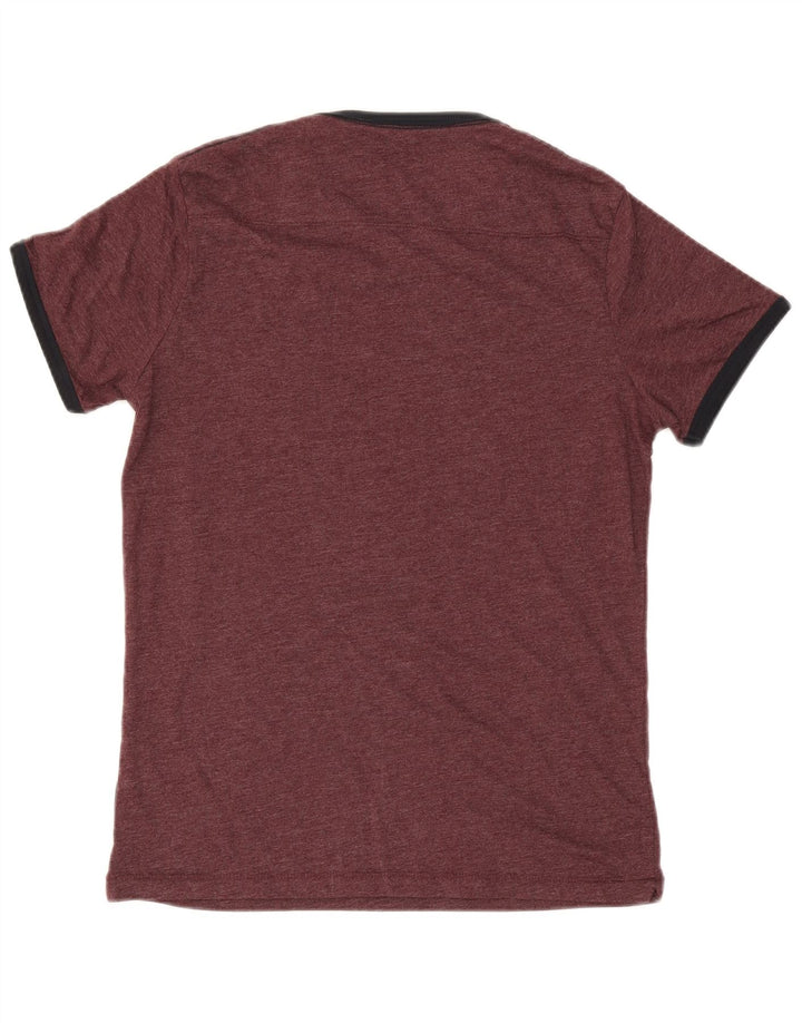 French Connection Mens T-Shirt Top Medium Burgundy Cotton