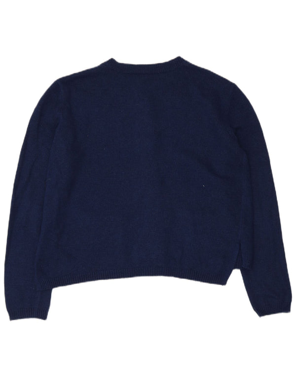 Topshop Womens Oversized Cardigan Sweater UK 10 Small Navy Blue Acrylic