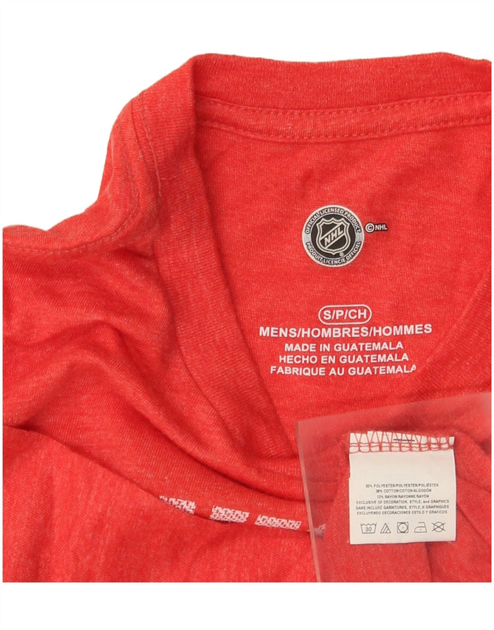 NHL Mens Chicago Blackhawks Graphic T-Shirt Top Small Red Polyester