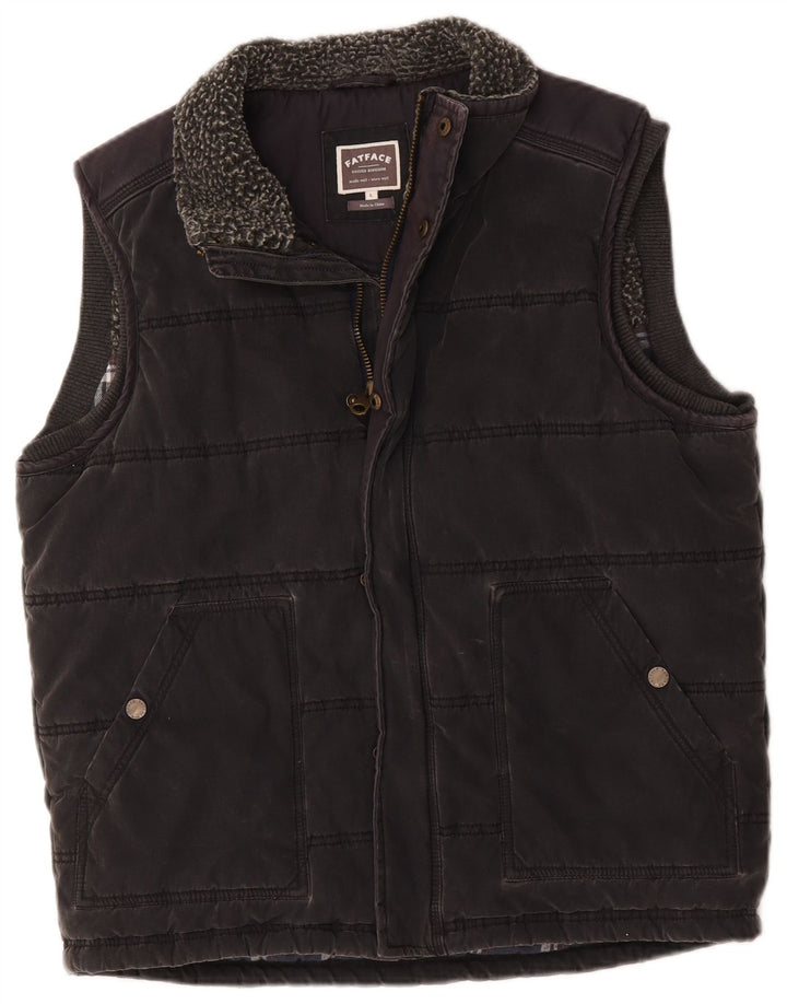 Fat Face Mens Padded Gilet UK 40 Large Grey Cotton