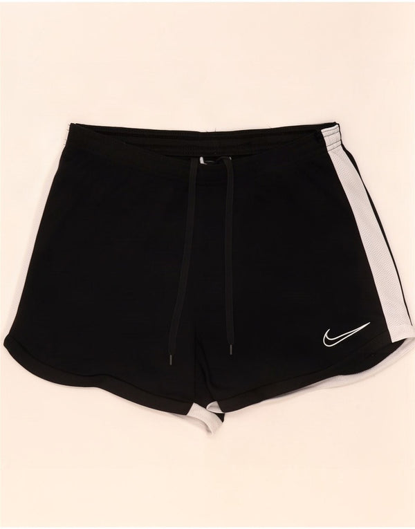 Nike Womens Dri Fit Sport Shorts UK 10 Small Black Colourblock Polyester