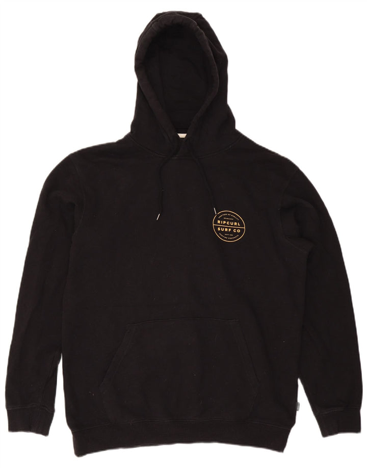 RIP CURL Mens Graphic Hoodie Jumper Medium Black Cotton