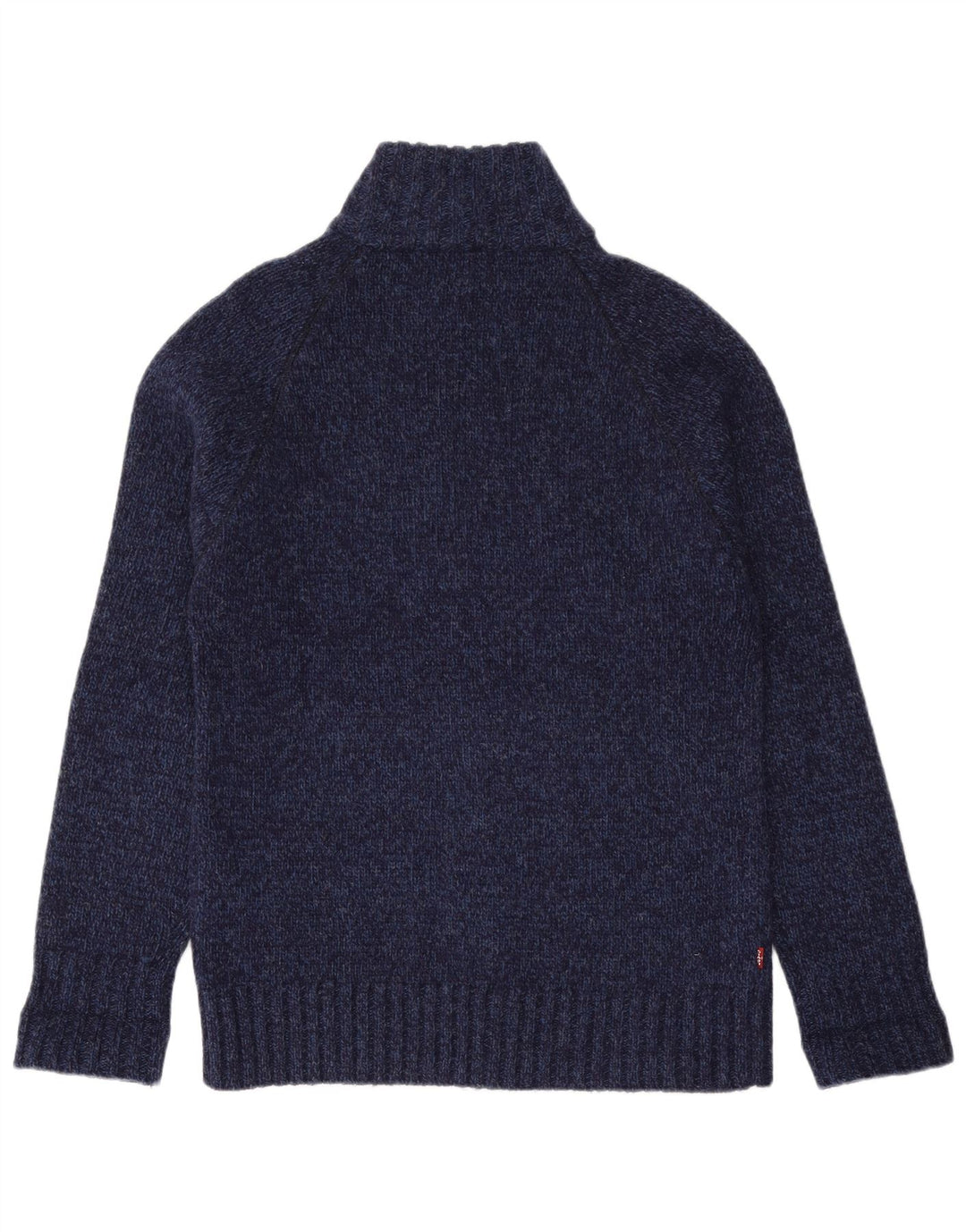 LEVI'S Mens Cardigan Sweater Medium Navy Blue Flecked Wool