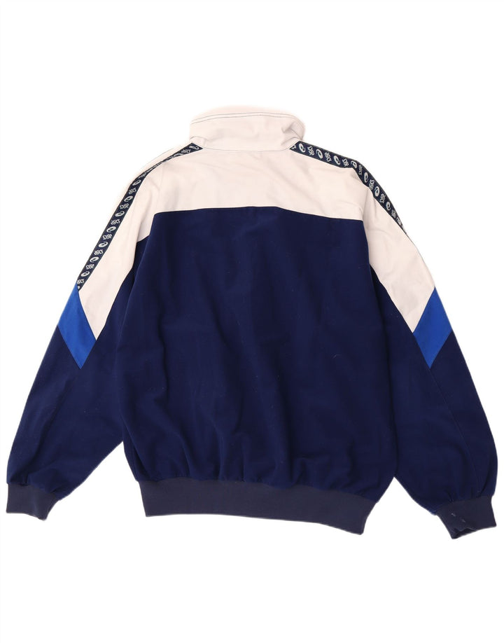 Asics Mens Graphic Tracksuit Top Jacket IT 52 Large Blue Colourblock