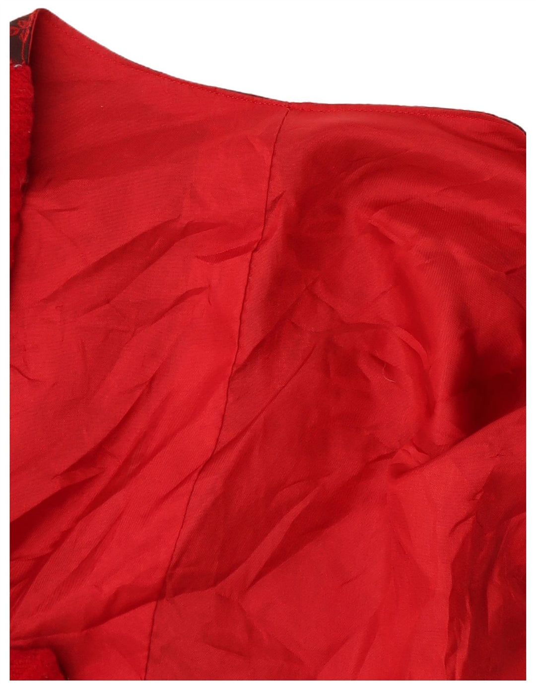 Vintage Womens Waistcoat UK 12 Medium Red Floral