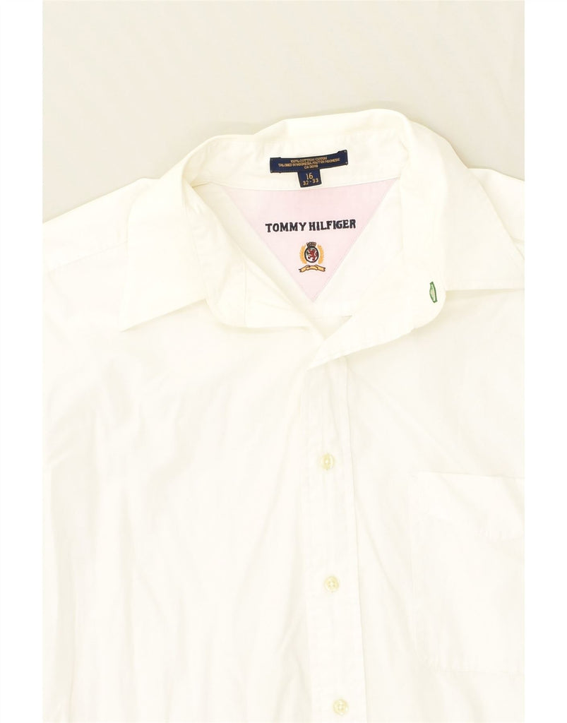 TOMMY HILFIGER Mens Shirt Size 16 32-33 Large White Cotton | Vintage Tommy Hilfiger | Thrift | Second-Hand Tommy Hilfiger | Used Clothing | Messina Hembry 