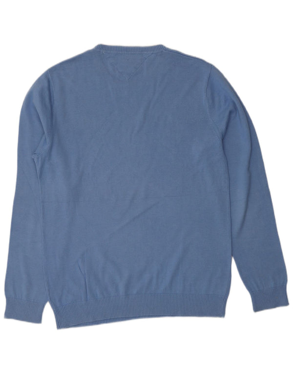 TOMMY HILFIGER Mens Crew Neck Jumper Sweater Medium Blue