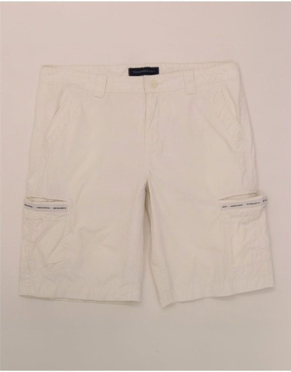 Trussardi Mens Cargo Shorts W34 Large White Cotton