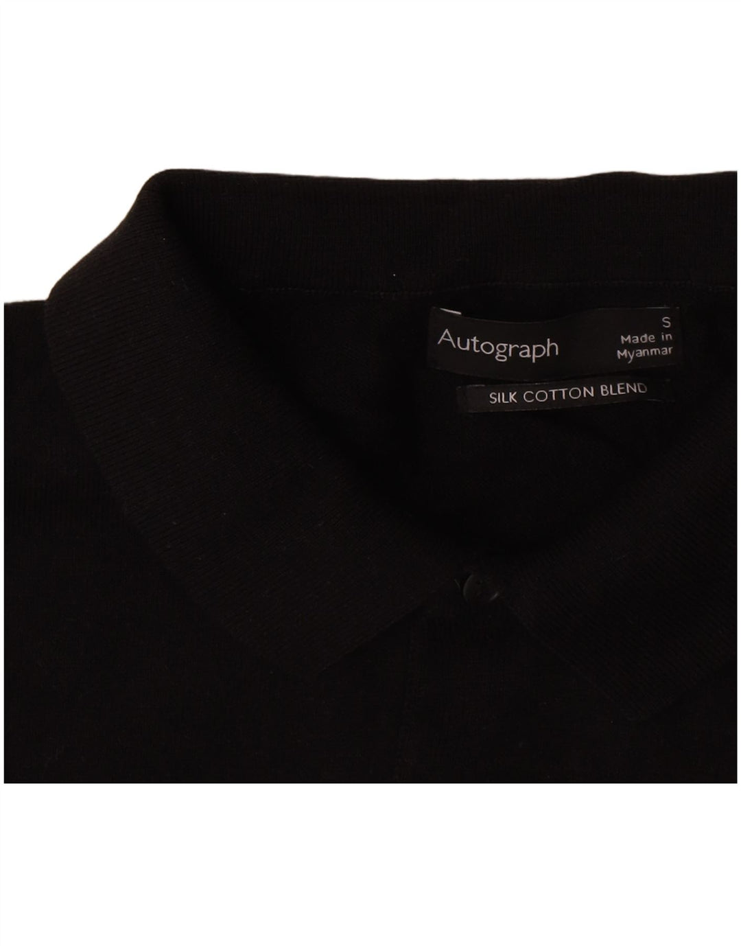 Marks & Spencer Mens Autograph Polo Shirt Small Black Cotton