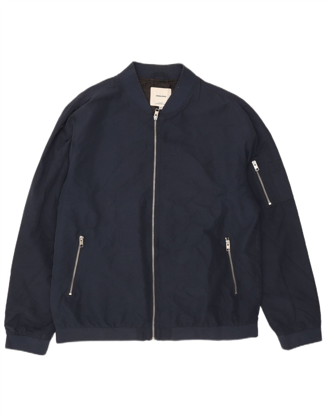 Jack & Jones Mens Bomber Jacket UK 44 2XL Navy Blue