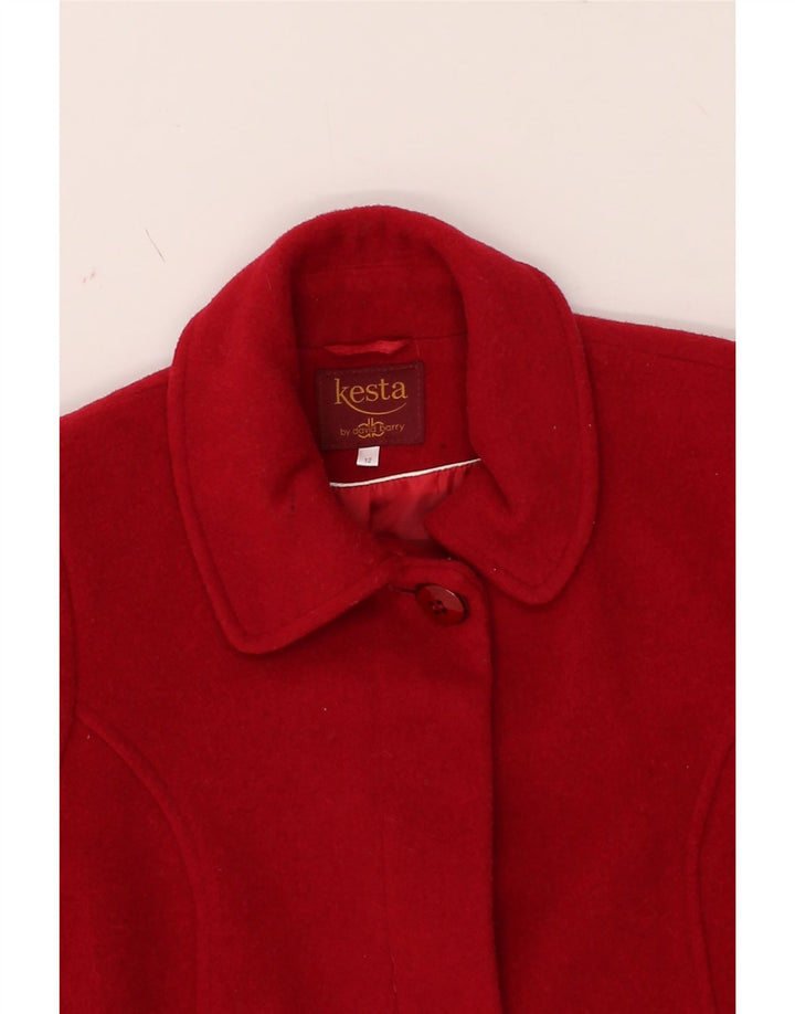 DAVID BARRY Womens Overcoat UK 12 Medium Red Wool Vintage David Barry and Second-Hand David Barry from Messina Hembry 
