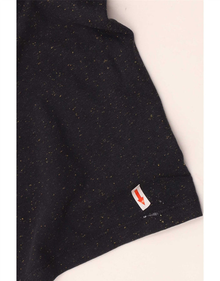 Cos Mens T-Shirt Top Medium Navy Blue Flecked Cotton