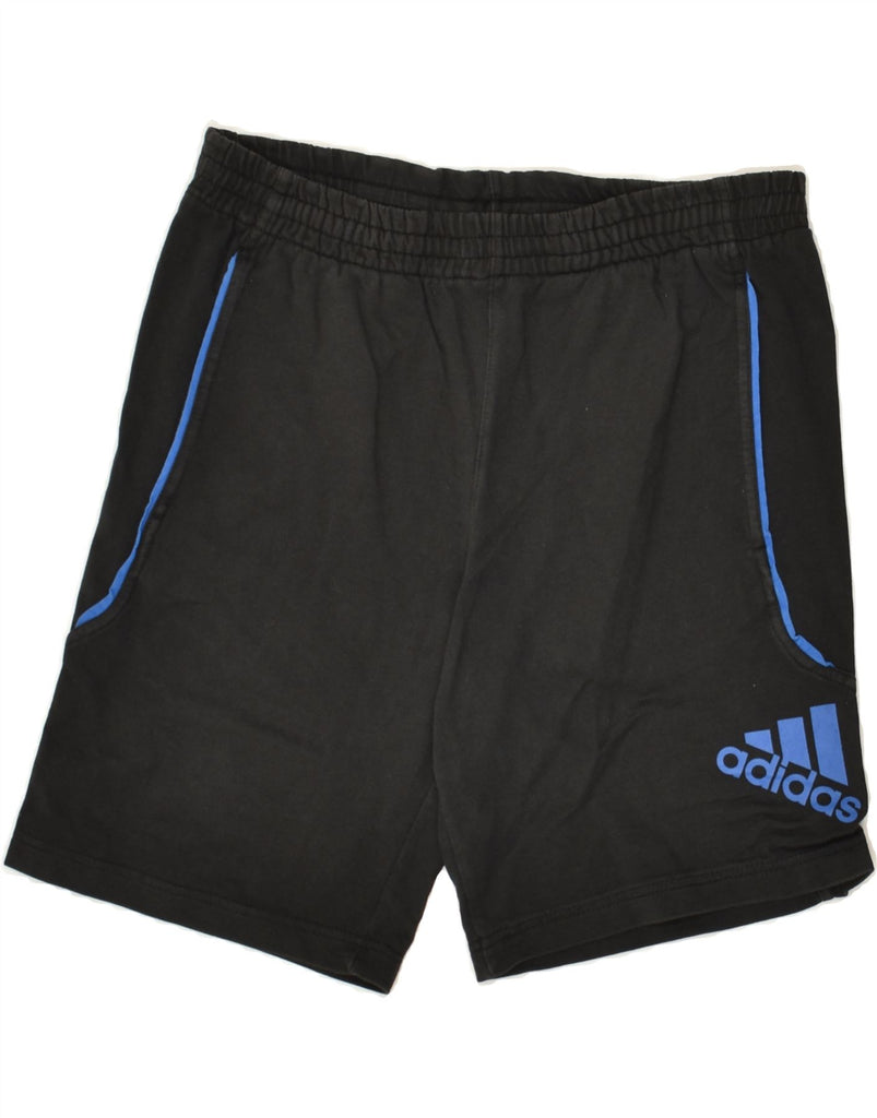 ADIDAS Boys Graphic Sport Shorts 13-14 Years Black Cotton | Vintage Adidas | Thrift | Second-Hand Adidas | Used Clothing | Messina Hembry 