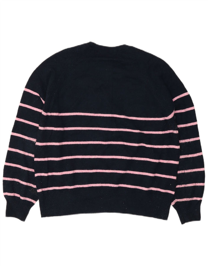 MARKS & SPENCER Womens Button Neck Jumper Sweater UK 14 Medium Navy Blue