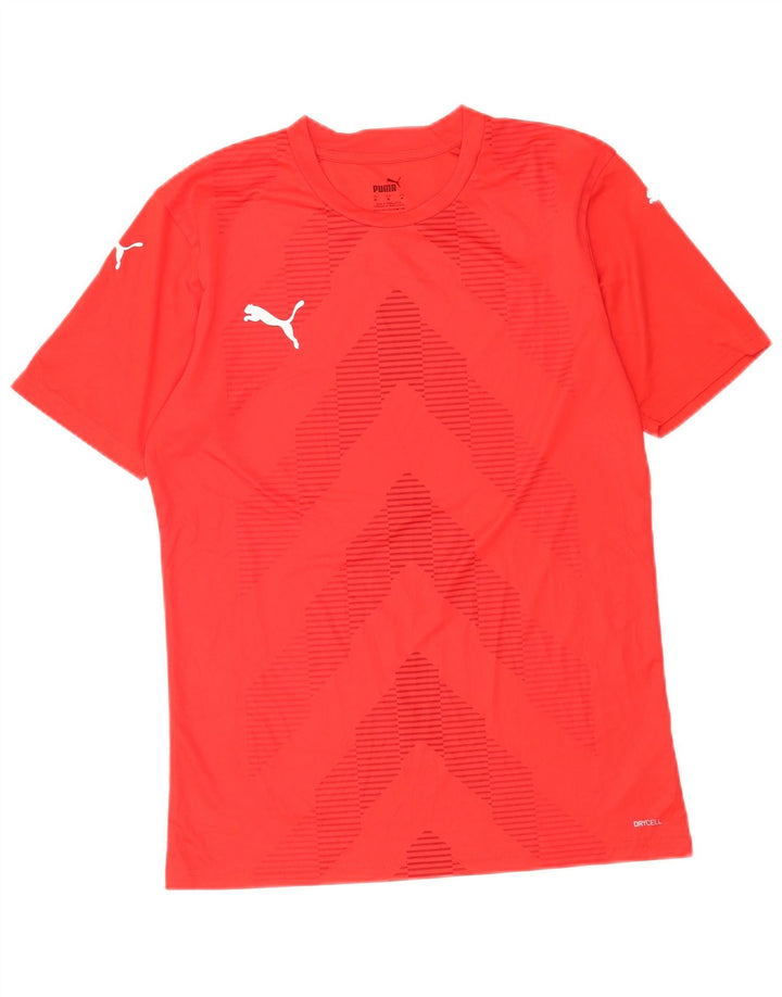 Puma Mens T-Shirt Top Medium Red Chevron Polyester