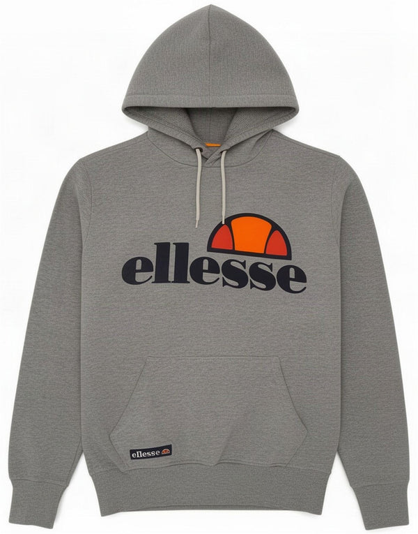 Ellesse Mens Graphic Hoodie Jumper XS Grey Cotton