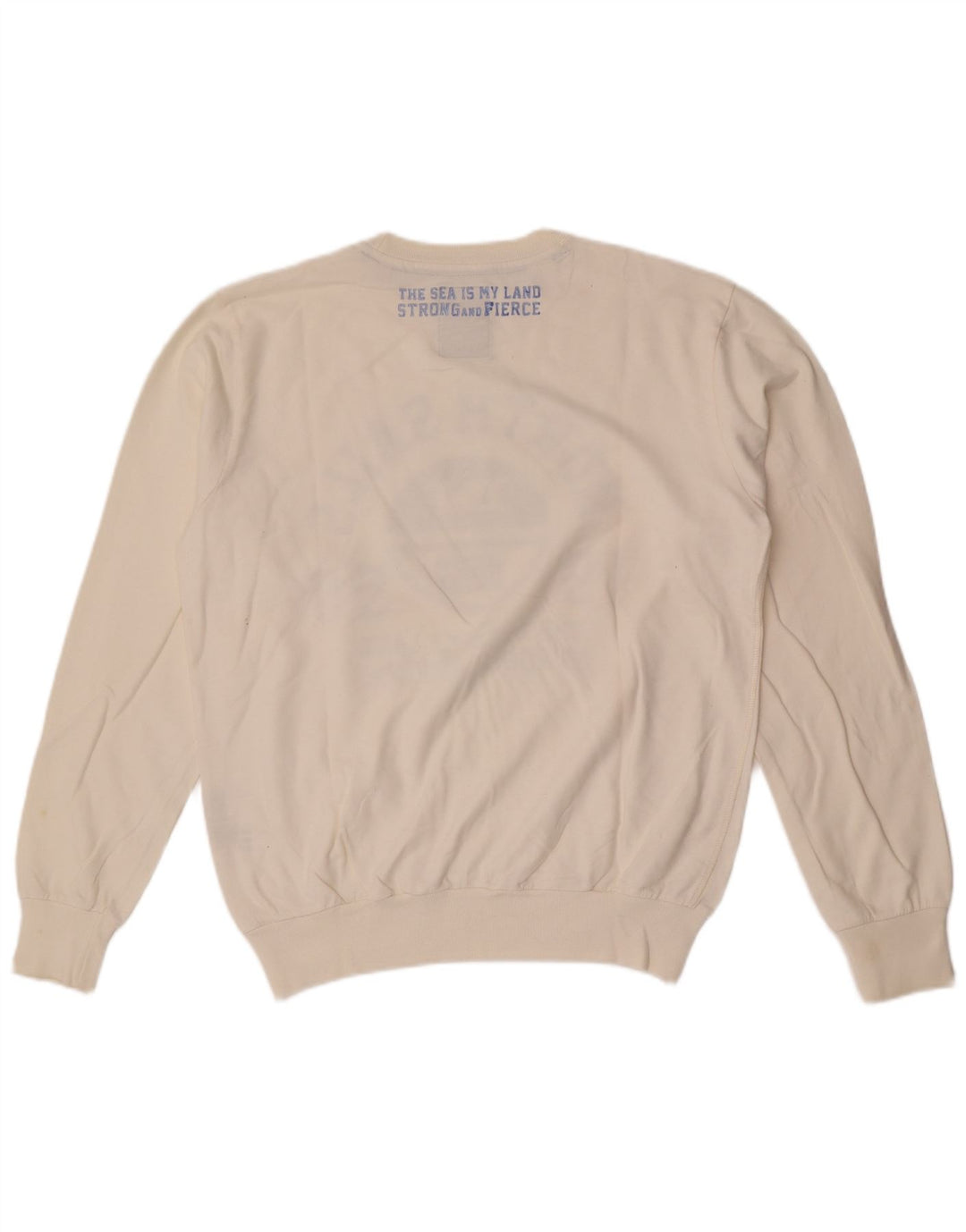 North Sails Mens Graphic Sweatshirt Jumper Medium White Cotton