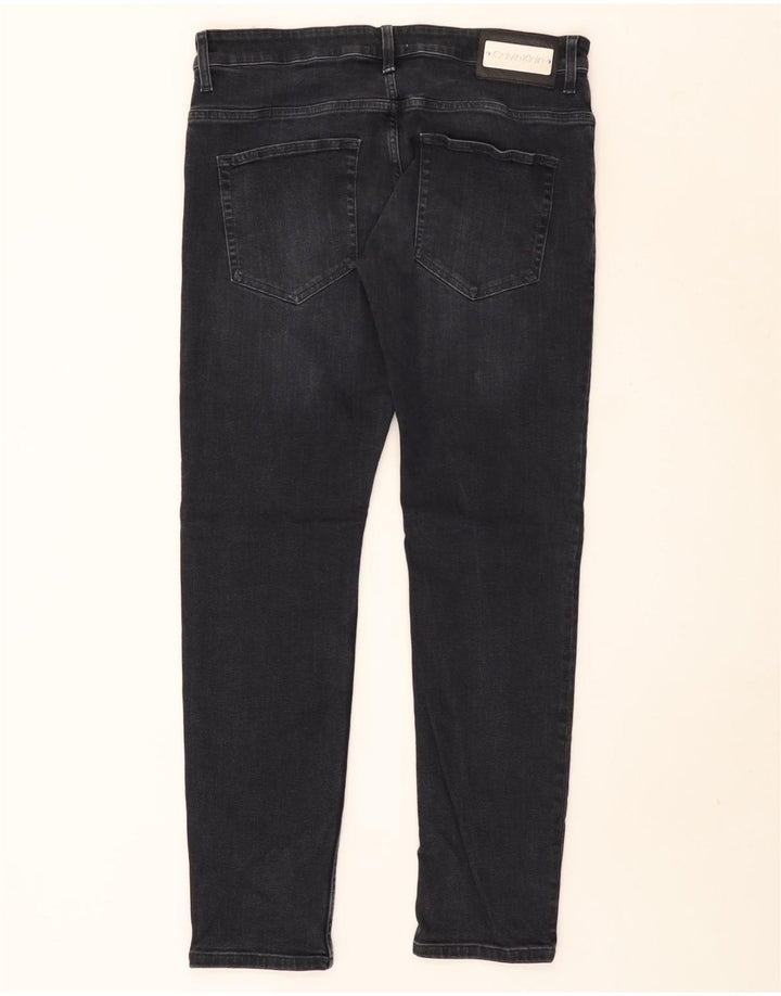 Calvin Klein Mens Slim Jeans W33 L32 Black Cotton