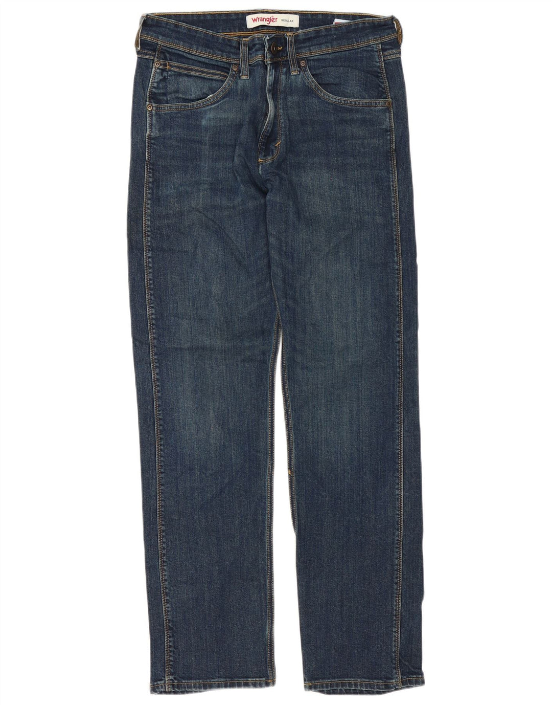 Wrangler Mens Regular Fit Straight Jeans W30 L30 Blue Cotton