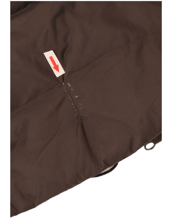 Jack Wolfskin Womens Hooded Padded Jacket UK 12/14 Medium Brown Polyamide
