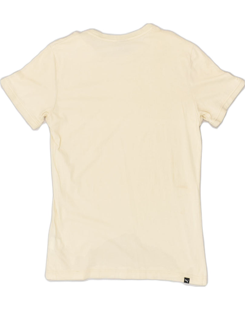 PUMA Mens T-Shirt Top Small Beige Cotton | Vintage Puma | Thrift | Second-Hand Puma | Used Clothing | Messina Hembry 