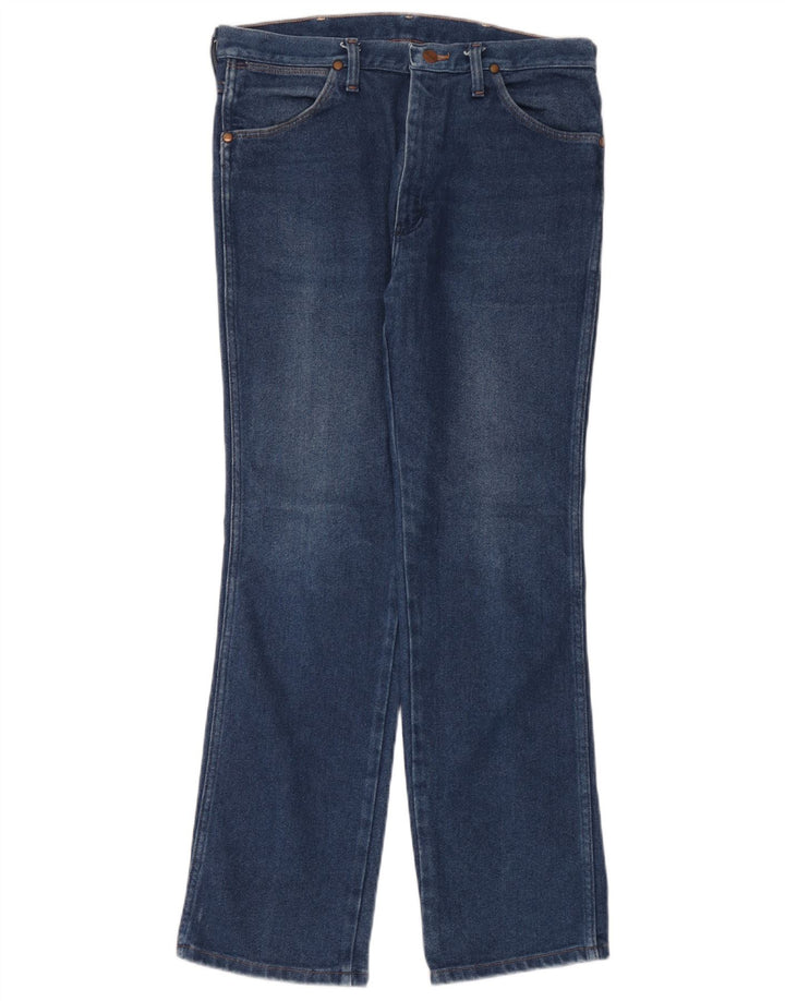 Wrangler Mens Straight Jeans W33 L30 Blue Cotton