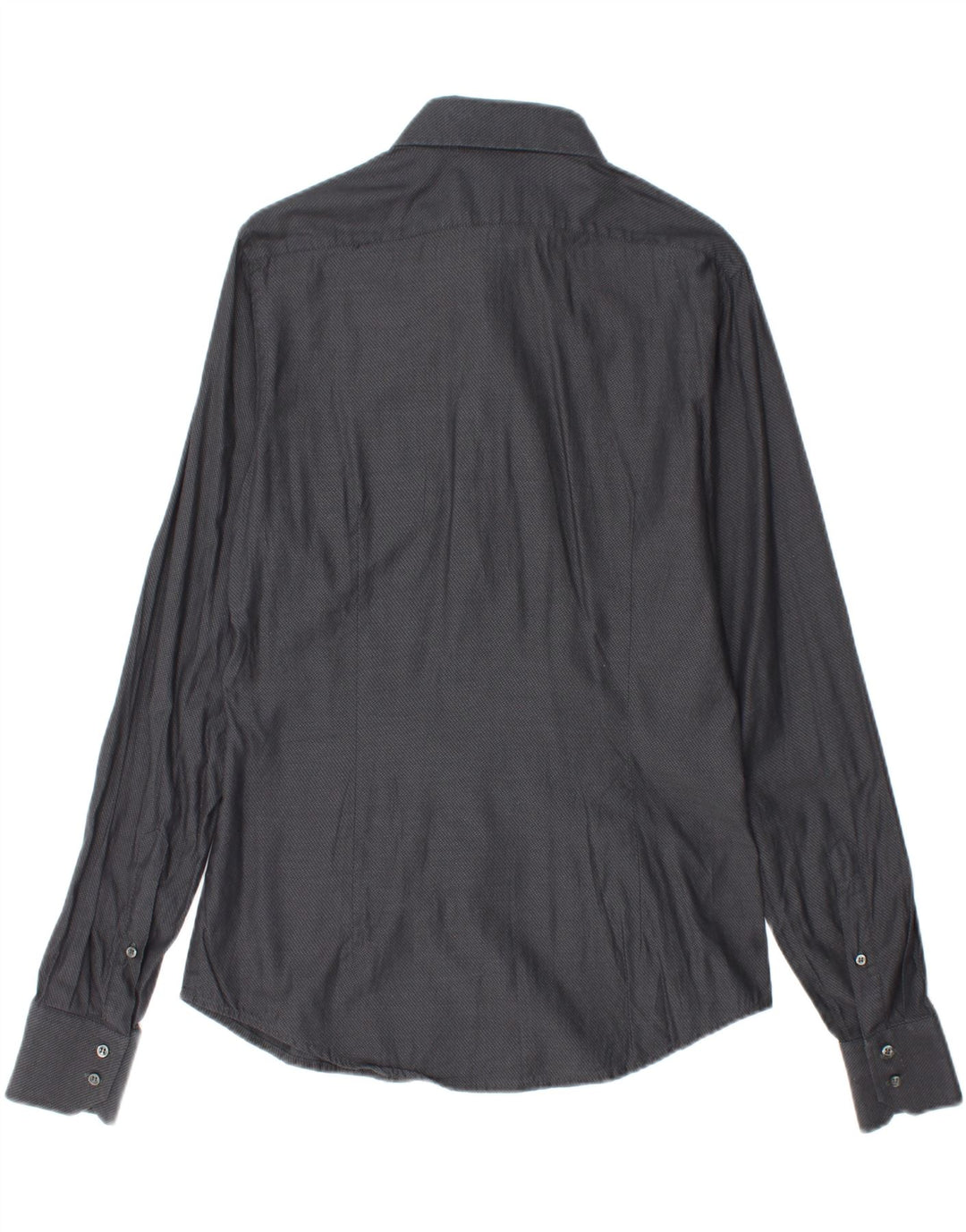 BENETTON Mens Shirt Large Grey Flecked Cotton
