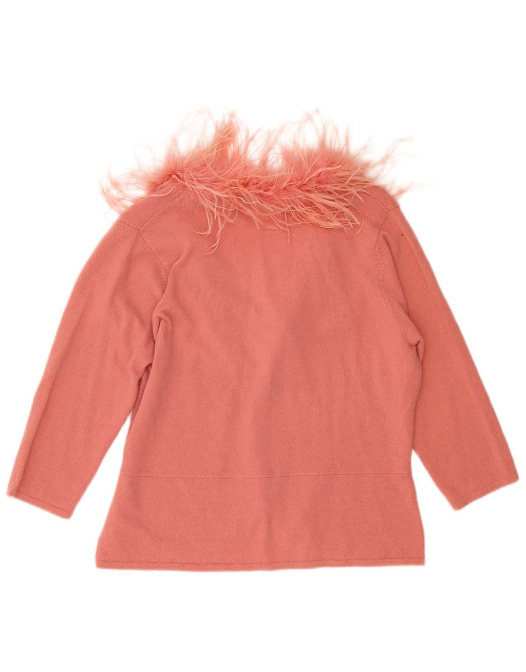 Monsoon Womens 3/4 Sleeve Cardigan Sweater UK 18 XL Pink Wool