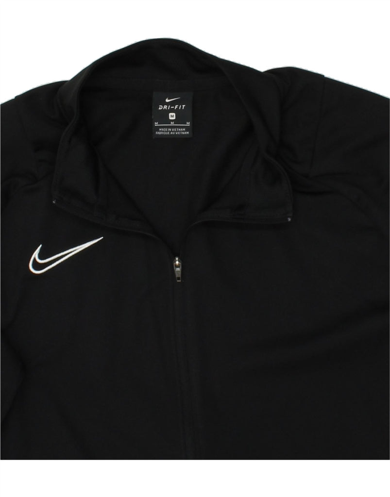 NIKE Womens Dri Fit Tracksuit Top Jacket UK 14 Medium Black Polyester | Vintage Nike | Thrift | Second-Hand Nike | Used Clothing | Messina Hembry 