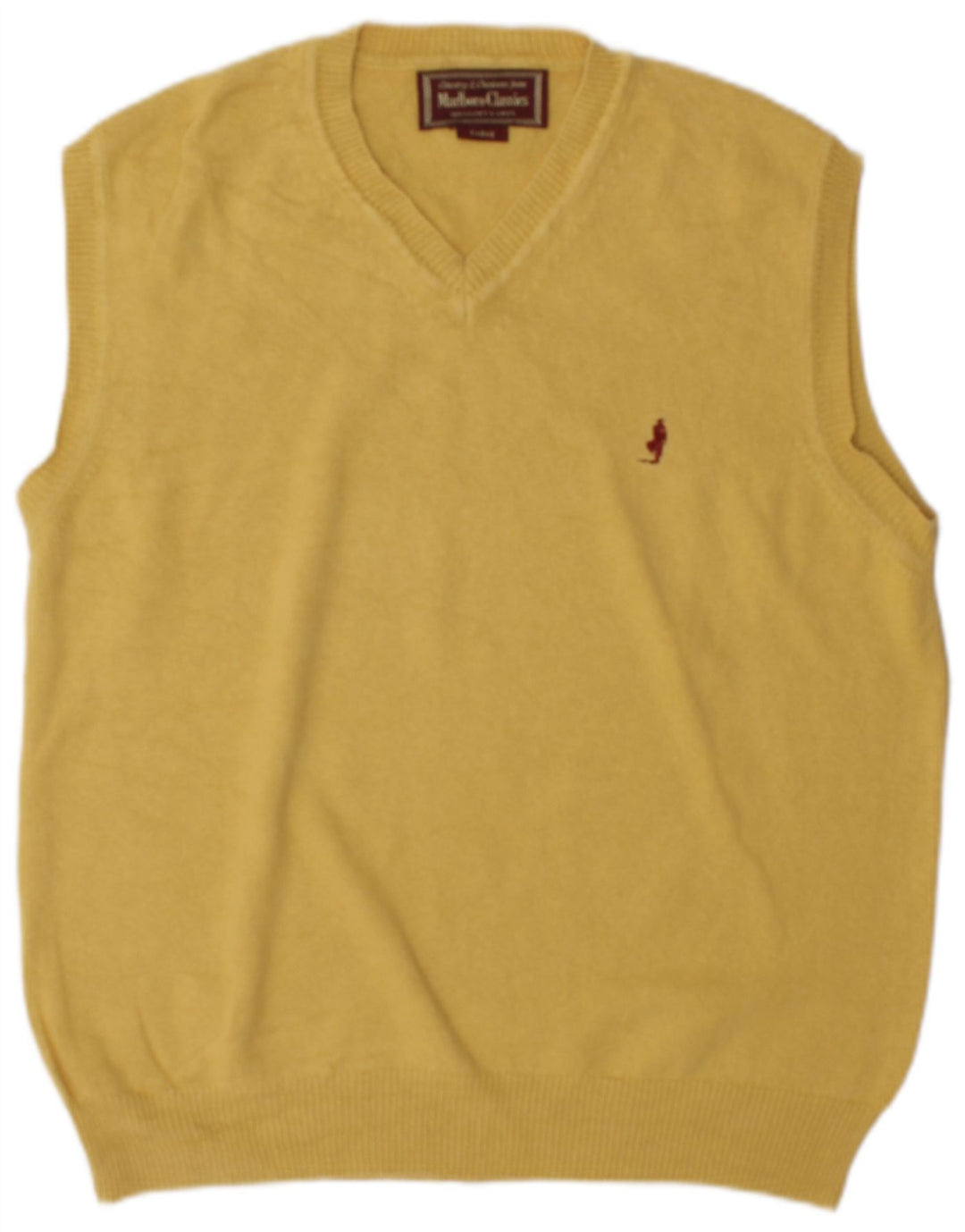 Marlboro Classics Mens Vest Tank Top Large Yellow Cotton
