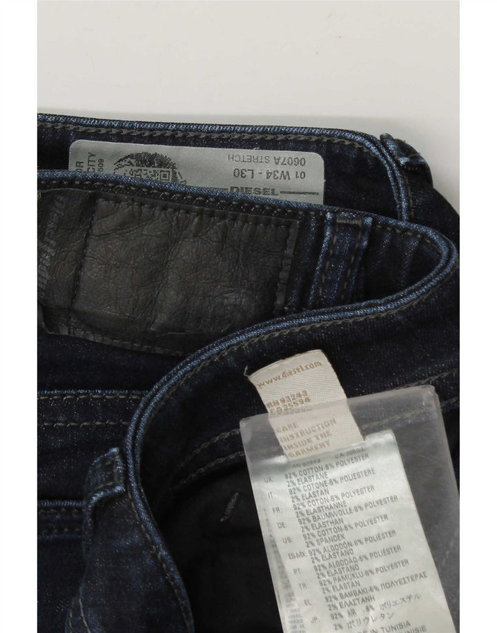 Diesel Mens Slim Jeans W34 L30 Navy Blue Cotton