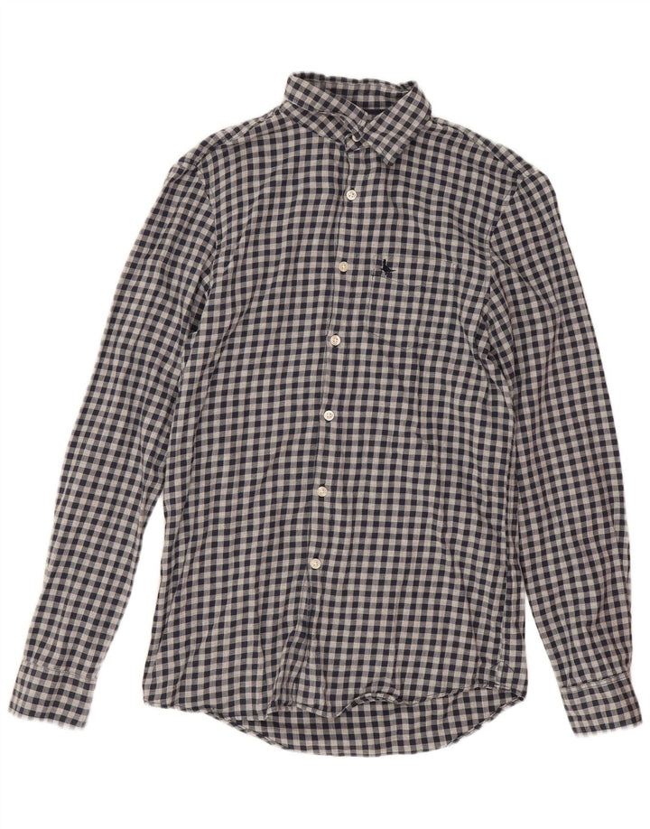 Jack Wills Mens Shirt XS Navy Blue Gingham Cotton
