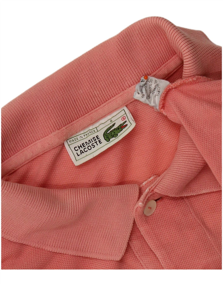 LACOSTE Mens Polo Shirt Size 4 Medium Pink Cotton