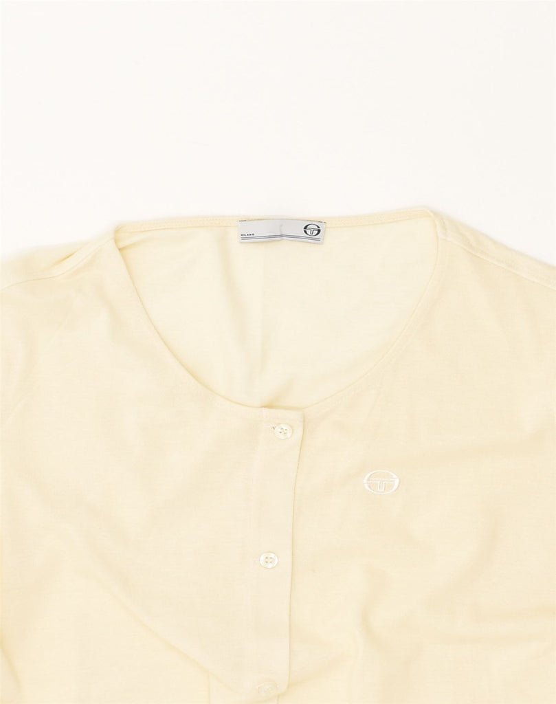 SERGIO TACCHINI Womens Slim 3/4 Sleeve Shirt Blouse UK 18 XL  Yellow | Vintage Sergio Tacchini | Thrift | Second-Hand Sergio Tacchini | Used Clothing | Messina Hembry 