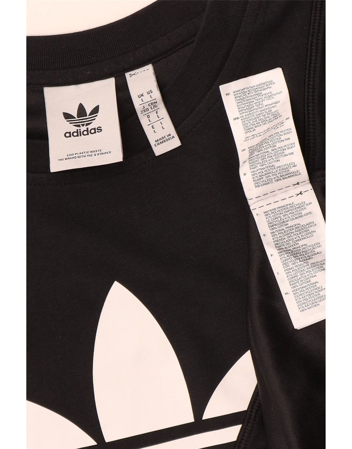 Adidas Mens Graphic T-Shirt Top Large Black Polyester