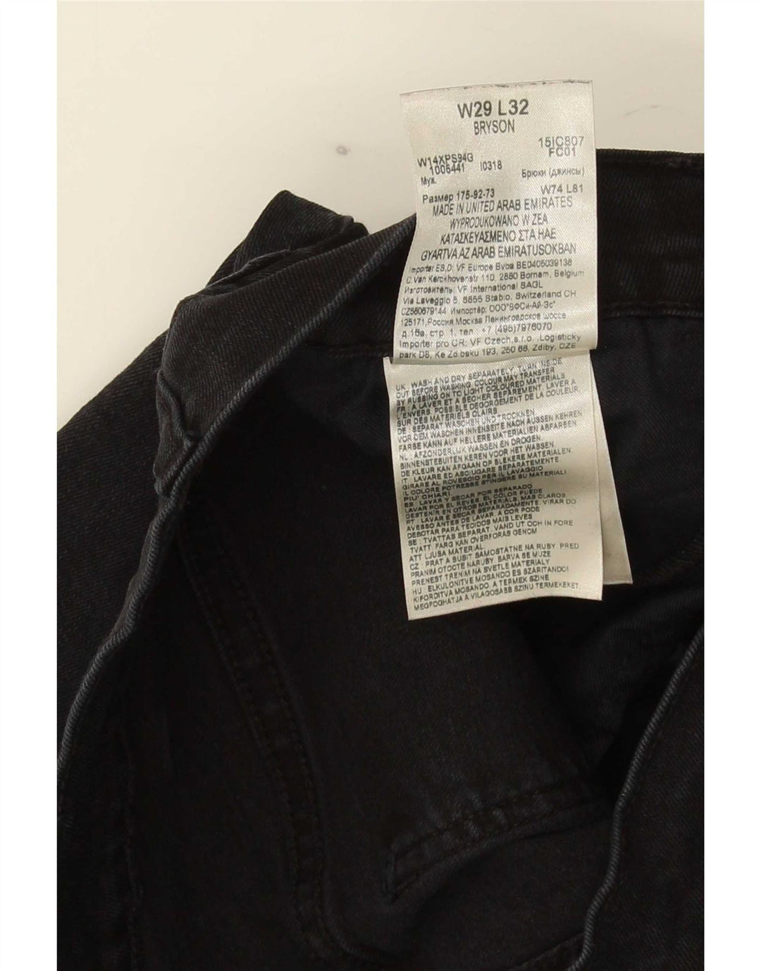 Wrangler Womens Bryson Slim Jeans W29 L32 Black Cotton