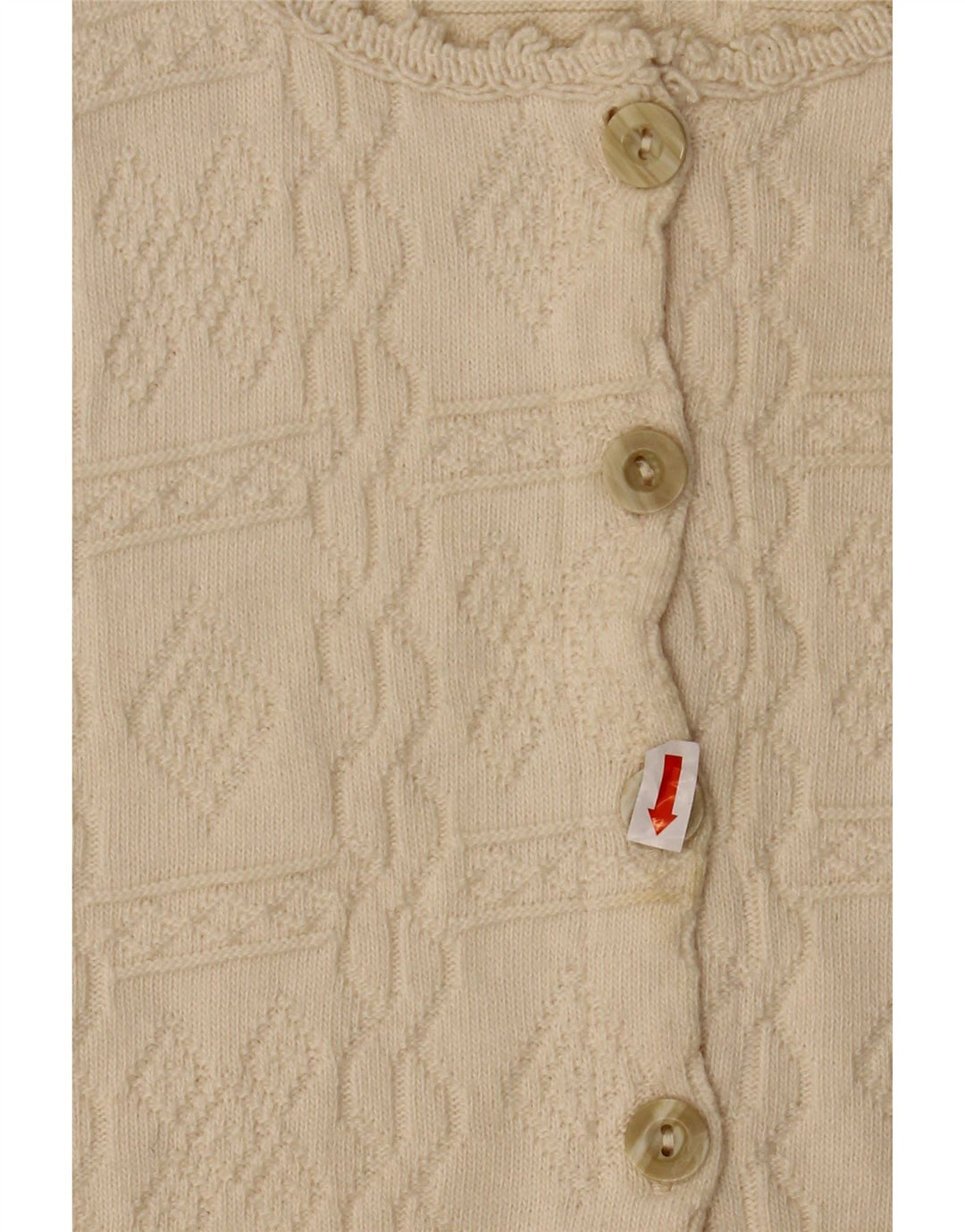 LEONOR Womens Crop Sleeveless Cardigan Sweater UK 10 Small Beige Cotton