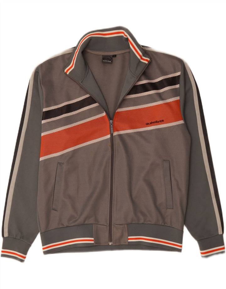 QUIKSILVER Mens Tracksuit Top Jacket Large Grey Colourblock