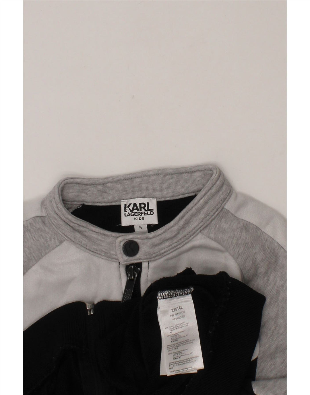 KARL LAGERFELD Boys Paris Tracksuit Top Jacket 4-5 Years Black Colourblock Vintage Karl Lagerfeld and Second-Hand Karl Lagerfeld from Messina Hembry 