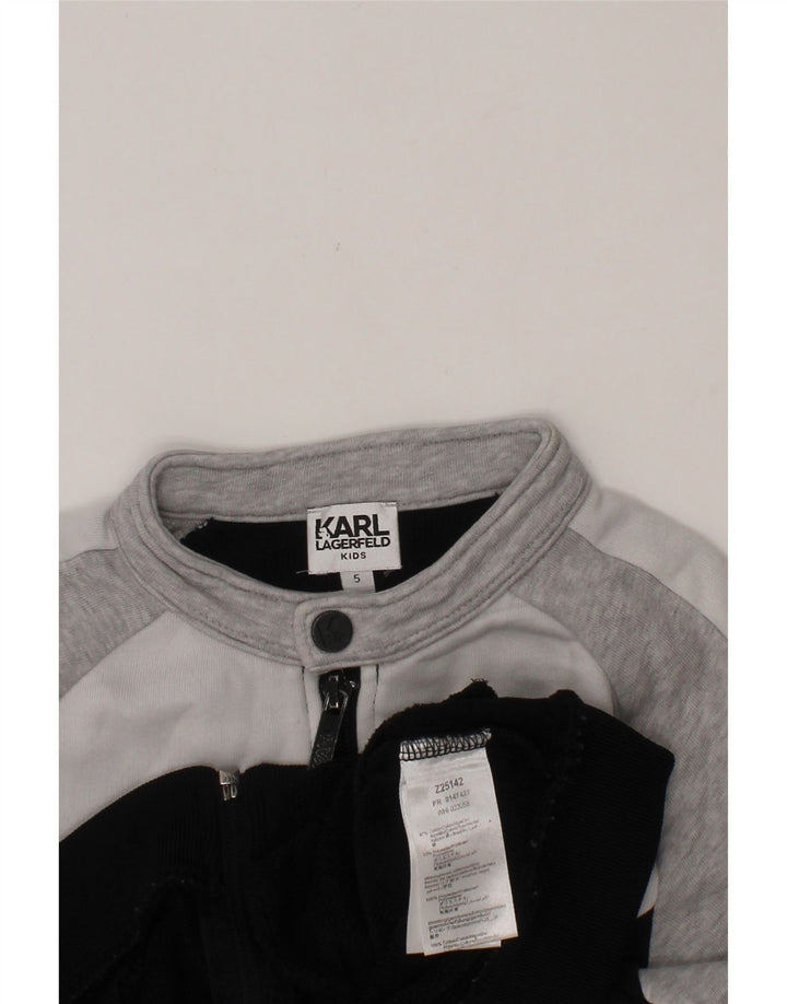 KARL LAGERFELD Boys Paris Tracksuit Top Jacket 4-5 Years Black Colourblock Vintage Karl Lagerfeld and Second-Hand Karl Lagerfeld from Messina Hembry 