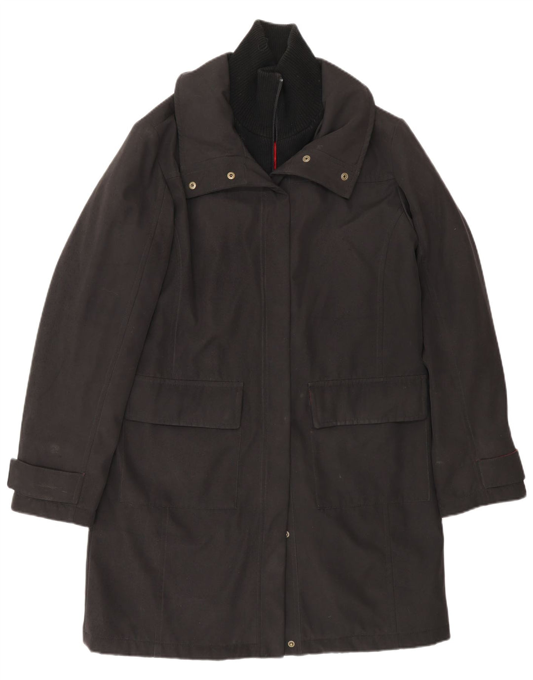 TOMMY HILFIGER Womens Windbreaker Coat UK 16 Large Black Polyester