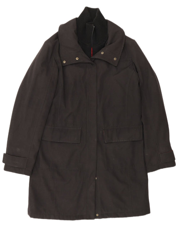 TOMMY HILFIGER Womens Windbreaker Coat UK 16 Large Black Polyester